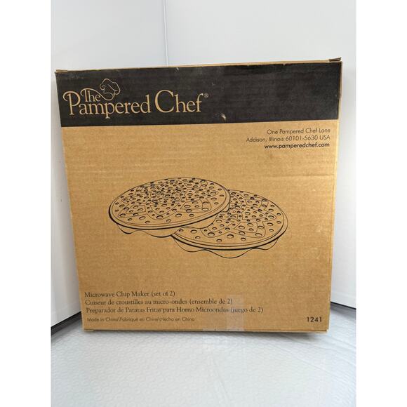 Pampered Chef Microwave Chip Maker Set 2 Silicone Trays Original Instructions - Picture 2 of 6